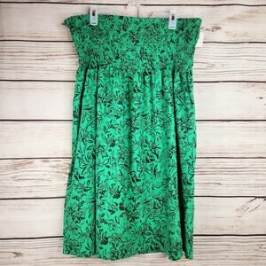 Isabel Women's Green Floral Maternity Skirt Size XXL W/Pockets Summer Beach